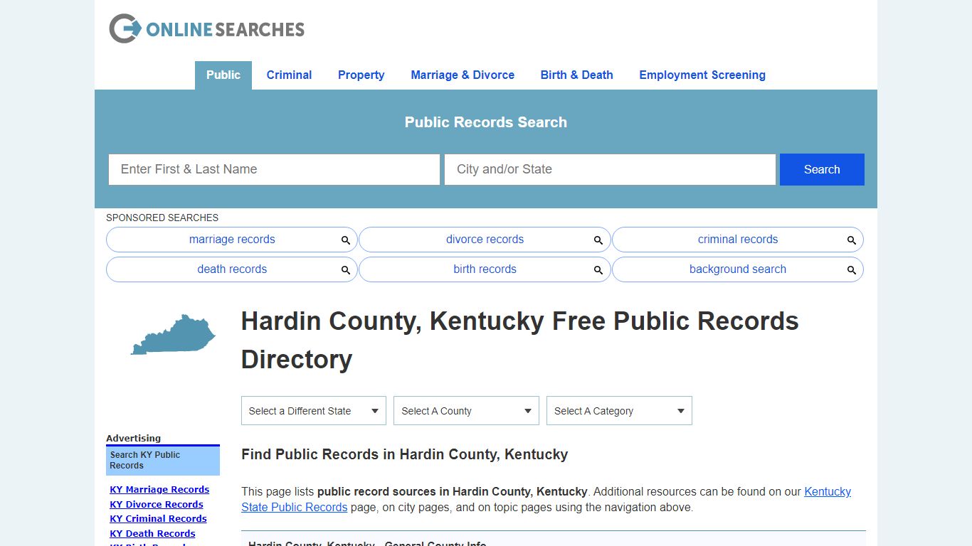 Hardin County, Kentucky Public Records Directory