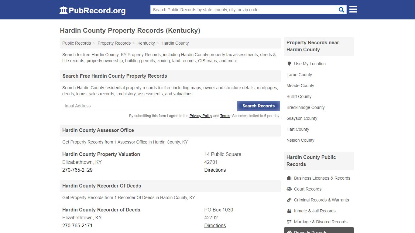 Hardin County Property Records (Kentucky) - Public Record