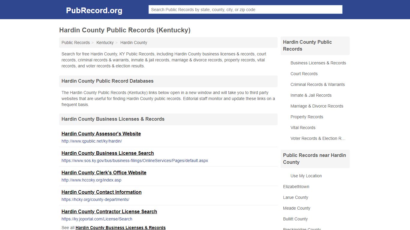 Free Hardin County Public Records (Kentucky Public Records)